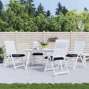 vidaXL Μαξιλάρια Καρέκλας 4 τεμ. Μαύρο Καρό 50 x 50 x 7 εκ. Υφασμάτινα
