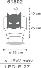 Dark Hero παιδικό φωτιστικό οροφής (61802)