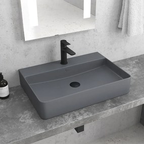 Νιπτήρας επικαθήμενος γκρι ματ LT 2173 KARAG 50x42x12cm - LT2173-SMDG - LT2173-SMDG