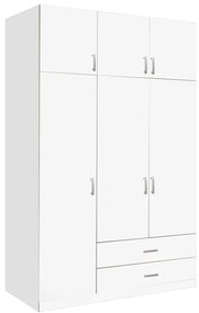 Intrahome Ντουλάπα τρίφυλλη με συρτάρια Royal Intrahome σε λευκή απόχρωση 150x58x230εκ | SKU: INTRAPA-472111177