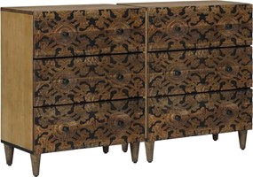 vidaXL Πλαϊνό γραφείο 2 τμχ. 60 x 33,5 x 75 εκ. Στερεό ξύλο μάνγκο