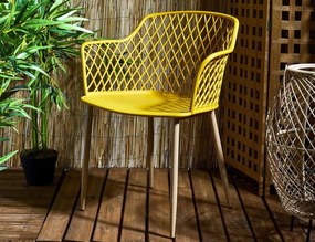 Καρέκλα κήπου Malaga Home Deco Factory με διαστάσεις 54.1x62.2x80cm - Yellow