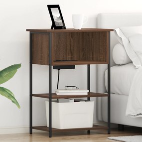 vidaXL Κομοδίνο Καφέ δρυς 55 x 31 x 76 εκ Επεξεργασμένο ξύλο