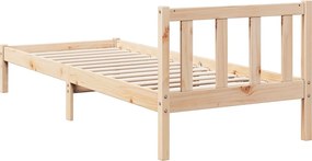 vidaXL Πλαίσιο Κρεβατιού Μακρύ Χωρίς Στρώμα 90x220 εκ Μασίφ Πεύκο