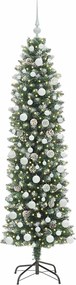 vidaXL Τεχνητό Λεπτό Χριστουγεννιάτικο Δέντρο Πράσινο και Λευκό 180 cm