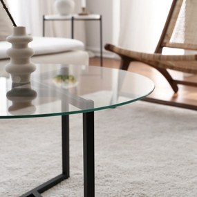Coffee Table Trio sehpa / şeffaf temperli cam S402 Transparent
Black