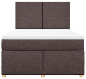 ΚΡΕΒΑΤΙ BOXSPRING ΜΕ ΣΤΡΩΜΑ ΣΚΟΥΡΟ ΚΑΦΕ 160X200 ΕΚ ΥΦΑΣΜΑΤΙΝΟ 3293627