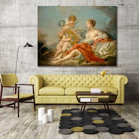 Αναγεννησιακός πίνακας σε καμβά με γυναίκα και αγγελάκια KNV795 120cm x 180cm Μόνο για παραλαβή από το κατάστημα