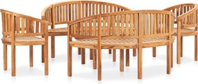VidaXL Σετ Σαλονιού Κήπου 5 τεμ. από Ξύλο Teak