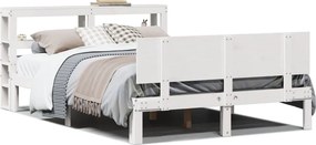 vidaXL Πλαίσιο Κρεβατιού Κεφαλάρι Λευκό 150x200εκ Μασίφ Πεύκο