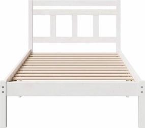 vidaXL Σκελετός Κρεβατιού Λευκό 90 x 190 cm Στερεά ξυλεία πεύκου