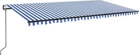 vidaXL Αναδιπλούμενη τέντα Μπλε και άσπρο 600 x 300 εκ Πολυεστέρας