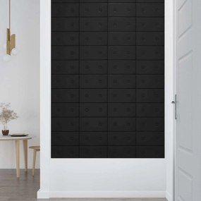 vidaXL Κεφαλάρι Τοίχου 12 pcs Μαύρο 30 x 15 cm Τεχνητό Δέρμα