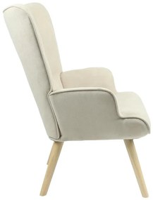 Πολυθρόνα Fluffy ύφασμα μπεζ-φυσικό πόδι 75x69x96εκ 75x69x96 εκ.