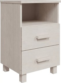 vidaXL Κομοδίνο HAMAR Λευκό 40x35x62 εκ. από Μασίφ Ξύλο Πεύκου