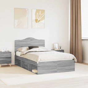 vidaXL Σκελετός Κρεβατιού Γκρι Sonoma 120 x 190 cm