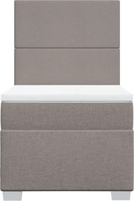 vidaXL Κρεβάτι Boxspring με Στρώμα Taupe 80x200 εκ. Υφασμάτινο