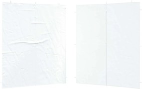 vidaXL Πλευρική Σκηνής Πάρτι 2 pcs Λευκό 200 x 195 εκ.