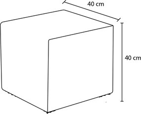 Πουφ Σκαμπό Μπεζ ASOS 40x40x40