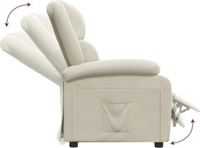 vidaXL Πολυθρόνα Ανακλινόμενη Κρεμ Βελούδινη