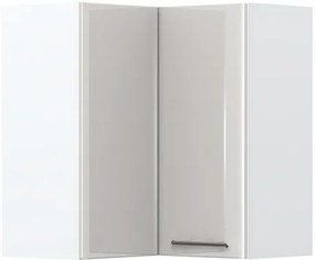 Ντουλάπι κρεμαστό γωνιακό Modena V7-UG-2K-Λευκό - Γκρι ανοιχτό - 64.00Χ64.00Χ72.00cm