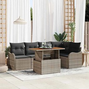 vidaXL Σετ Καναπέ Κήπου με μαξιλάρι 6 pcs Γκρι 100 x 55 x 73 εκ