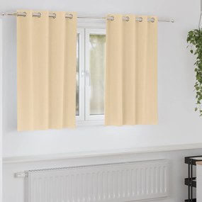 vidaXL Κουρτίνες με κουρτίνες 2 pcs Κρεμ 140 x 140 cm Πολυεστέρας