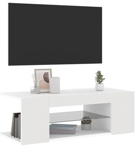 vidaXL Έπιπλο Τηλεόρασης με LED Λευκό 90x39x30 εκ.