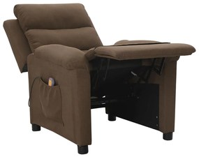 vidaXL Πολυθρόνα Μασάζ Καφέ Υφασμάτινη