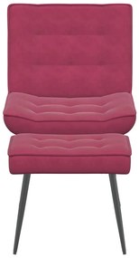 vidaXL Πολυθρόνα Relax Μπορντό Βελούδινη με Σκαμπό