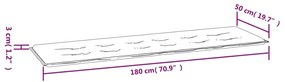 Μαξιλάρι Πάγκου Κήπου Ανθρακί 180x50x3 εκ. Ύφασμα Oxford - Ανθρακί