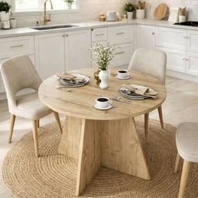 Τραπέζι Tailor Megapap χρώμα sapphire oak Ø100x75,7εκ.