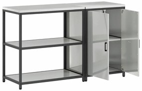 vidaXL Σετ Αποθήκευσης Κουζίνας 2 pcs Ασημί Επικαλυμμένος Χάλυβας