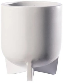 Supergreens Γλάστρα Τσιμεντένια Στρογγυλή "Nook" Λευκή 42x42x50 εκ.