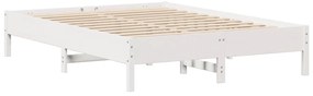 vidaXL Σκελετός Κρεβ. Χωρίς Στρώμα Λευκό 150x200 εκ Μασίφ Πεύκο