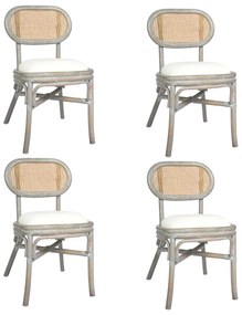 vidaXL Καρέκλες Τραπεζαρίας 4 τεμ. Γκρι από Λινό Ύφασμα