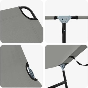 vidaXL Πτυσσόμενη ξαπλώστρα Γκρι 188 x 57 x 86,5 εκ. Πολυεστέρας