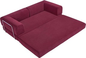 Compressed Nextdeco τριθέσιος καναπές-κρεβάτι μπορντώ 200x100x75εκ.