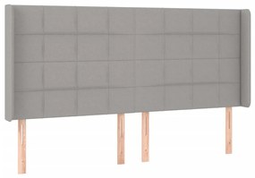 vidaXL Κρεβάτι Boxspring με Στρώμα &amp; LED Αν.Γκρι 160x200εκ. Υφασμάτινο
