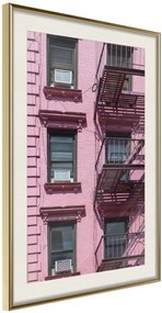 Αφίσα - Pink Facade - 20x30 - Χρυσό - Με πασπαρτού