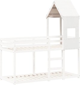 vidaXL Οροφή Κρεβατιού Παιδική Λευκό 55x84x132 εκ. Μασίφ Ξύλο Πεύκου