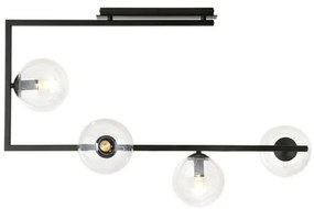 Φωτιστικό Οροφής Ατσάλι-Γυαλί 4xE14 SOMA Made in Poland Emibig-1289/4-Διάφανο 1289/4