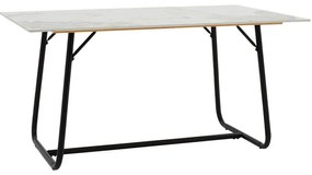 Τραπέζι Revello sintered stone λευκό μαρμάρου-μαύρο 150x90x75εκ 180x90x75 εκ.