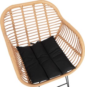 ΣΕΤ ΤΡΑΠΕΖΑΡΙΑΣ 7ΤΜΧ ALLEGRA HM10495 WICKER ΜΠΕΖ-ΜΕΤΑΛΛΟ ΜΑΥΡΟ