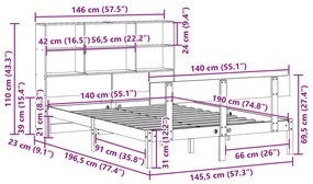 ΚΡΕΒΑΤΙ ΒΙΒΛΙΟΘΗΚΗ ΧΩΡΙΣ ΣΤΡΩΜΑ 140X190 ΕΚ ΜΑΣΙΦ ΞΥΛΟ ΠΕΥΚΟΥ 3321800