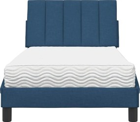 vidaXL Κρεβάτι με Στρώμα Hanko Μπλε 90x200 εκ.Υφασμάτινο