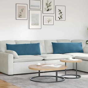 vidaXL Μαξιλάρι Καναπέ 2 τμχ. Βελούδο Μπλε 120 x 40 cm