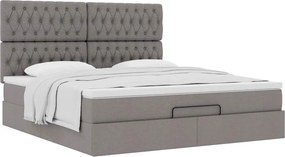vidaXL Οθωμανικό κρεβάτι με στρώμα Taupe 180x200cm ύφασμα