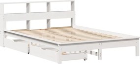 vidaXL Κρεβάτι Βιβλιοθήκη Χωρίς Στρώμα 140x200 εκ Μασίφ Ξύλο Πεύκο