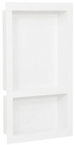 Ράφι Ντουζιέρας με 2 Τμήματα Γυαλιστερό Λευκό 41 x 69 x 9 εκ. - Λευκό